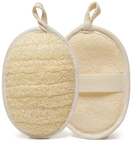 Natürlicher Luffa Schwamm Peeling Körper Wäscher Peeling Loofah Pad für Damen und Herren,Geschirrspülen Luffa (2 Stück)