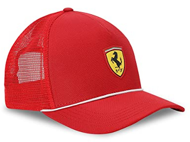 PUMA Herren Cap - Ferrari Sportswear Race Trucker Cap, Polyester, Logo, einfarbig, One Size