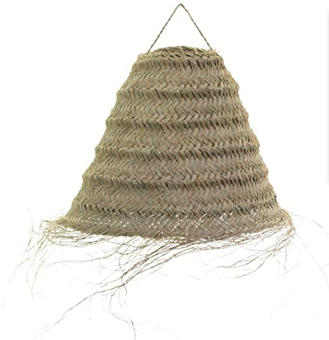 HERSIG - Tulipa Lampara Techo - Lampara de Techo de Esparto - Tulipas Lamparas - Lámpara Colgante Artesanal Estilo Rústico, Ideal para Decoración Boho en Salón, Comedor o Dormitorio - 40cm