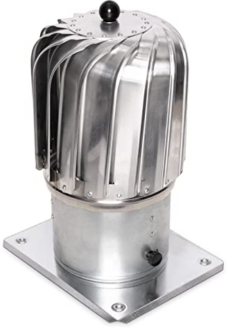 STERR ERC150AB – 150 mm Cappello di Ventilazione Allungato Rotante con Base