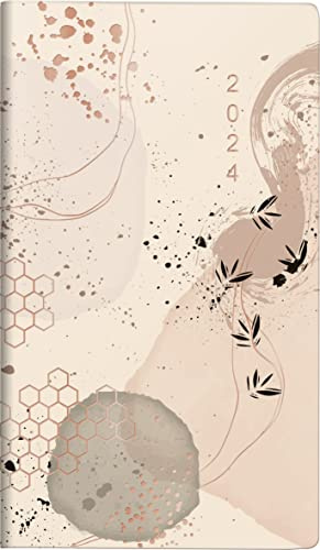 rido/idé Wochenkalender „Abstract“ Modell TM 15 2024 1 Seite = 1 Woche Blattgröße 8,7 x 15,3 cm beige