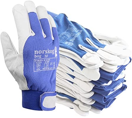 norskog BOG Arbeitshandschuhe Lederhandschuhe für Herren Handschuhe Schutzhandschuhe Gartenhandschuhe Montagehandschuhe Bauhandschuhe Lagerhaus Garten Baustelle LKW-Fahrer Heimwerker 6 Paare Gr.10