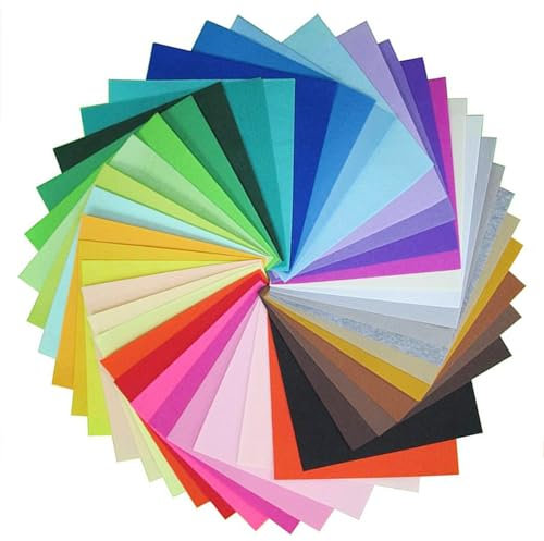 40 Farben Filz Bastelstoff 10CM*10CM - Polyester Felt Fabric zum Nähen und Basteln - Farbige Filzblätter für DIY Handwerk