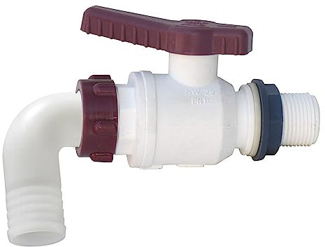 Pescaplanet Rubinetto da 1 Alimentare con Portagomma Ideale Come Scarico del Serbatoio Camper - Bianco