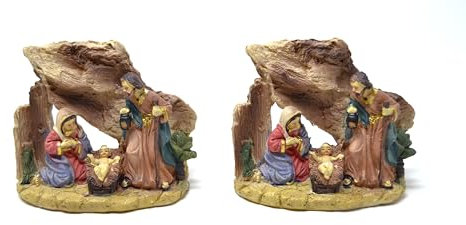 BETTER WITH FRIENDS 2 x Weihnachtsszenen-Set, 12 cm, Krippenfiguren