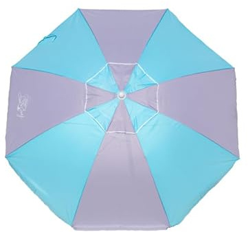 SUN & SURF Ombrellone da spiaggia Premium con ventilazione 220 cm Asta inclinabile Punta TWISTER e guarnizione a doppia sicurezza UPF 50+ UV, blu royal, 180 CM