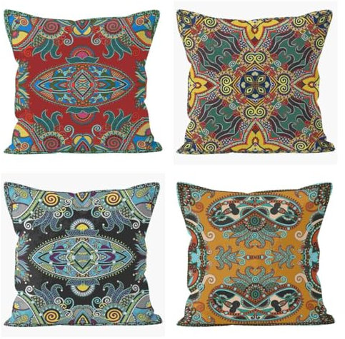 Nimvoya Lin Tapis de Souris Gamer Personnalisable Tapis Souris Tissu 50x50cm, Motif Rétro Géométrique Tapis de Souris Manga Mouse Pad XL Décoration de Canapé de Salon 4Pcs