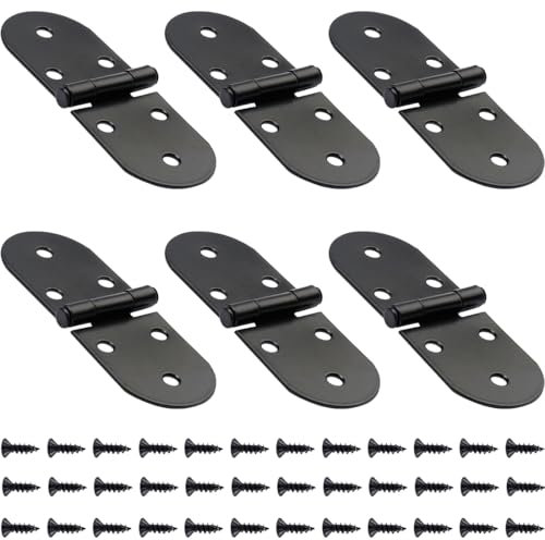 ZEPIQOR Cerniera, Cerniere per Ante, Ripara Cerniere per Mobili Cassett Ante Cucina, 6 cerniere con bordo rotondo in lega di zinco a 180 gradi con viti, pieghevoli, armadietti da tavolo, armadi