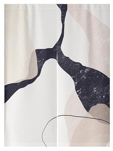 Küchenvorhänge Beige Marmor Scheibengardinen Polyester Vorhänge Kurz Waschbar Raumteiler Vorhang Türvorhang Langlebig Küchenvorhang Kurze Gardinen Verdickung Tür Vorhang 80x140cm