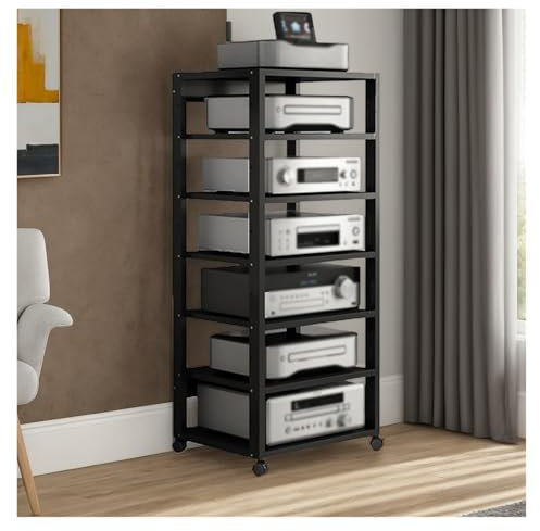 audio hifi rack regal Medienständer, Eckregal For Plattenspieler, Hohes Wohnzimmer, Musikzimmer, Stereokomponenten, Schrankmöbel For Spielkonsolen, Plattenspieler, Kassettendeck, Verstärker, Lautsprec
