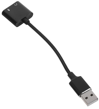 Convertisseur de Carte Son Externe USB pour Pc, Noir, Alliage D'aluminium | Son Clair et Stable, Plug And Play, Compatibilité Étendue, Design Deux-en-expérience Audio