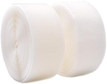 4CM Width 6.5 m Sew-On Hook and Loop Fastener Tape Nylon Strips Fabric Non-Adhesive Back, Heavy Duty Strips Hook and Loop Tape for Clothing Sewing DIY Projects (White)