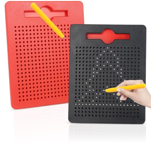 AIVORO 2 Stück Kinder Magnetische Zeichenbretter, für Kinder Ab 3 Jahre (Red Black)
