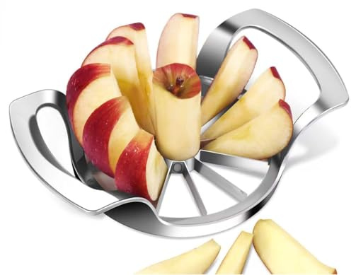 Affettatrice per mele, 12 lame extra large, in acciaio inox resistente, facile da usare, risparmio di tempo.