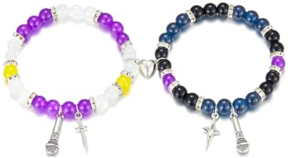 AOWVUTS Magnetische Paare Armbänder Demon Hunters Armband Gegenseitige Anziehungskraft Armbänder Kpop Rumi Jinu Geflochtenes Freundschaftsarmband Schmuck Geschenke für Liebhaber Freund Freundin (B)