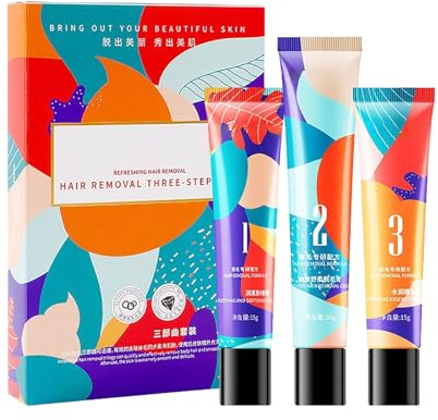 Hair Removal Kit, Hair Removal Cream for Face, Remove Thick, Stubborn Hair, Gentle on Sensitive Skin (3)