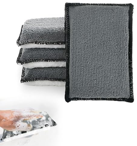 Lot de 4 éponges de nettoyage pour intérieur de voiture, lavables, pour intérieur de voiture, réutilisables, pour le polissage de la cire (13 cm x 9 cm)