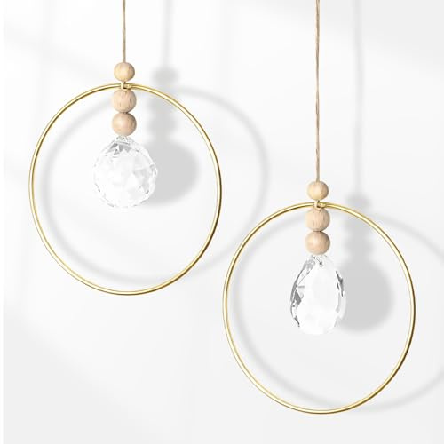 2 Stück Sonnenfänger Kristall Kristalle zum Aufhängen Suncatcher | Sonnenfänger Fenster Glaskristalle zum Aufhängen Kristall Anhänger Deko Fenster für oma Geschenk Zuhause Gartendeko