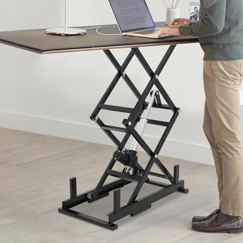 LENDISIY Elektrische Hebebühne 63,5 KG Last Hubtisch Scherenhubtisch Scherenhebebühne mit Fernbedienung Elektrischer Couchtisch-Lift, 26.5-127cm Höhenverstellbare, für Materialhandhabung und Transport