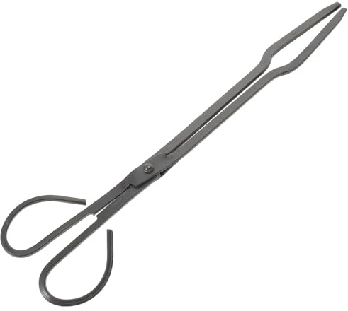 BESPORTBLE Tenazas para Chimenea de Hierro Resistente 52 CM Mango Aislado Pinzas Grandes para Leña y Carbón Herramienta Segura para Fogatas Barbacoas y Uso Doméstico