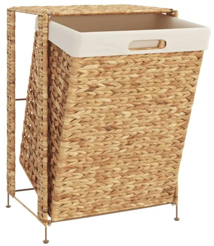Panier à Linge, Corbeille Coffre Bac à Linge Panier de Rangement 44x34x64 cm hyacinthe d'eau