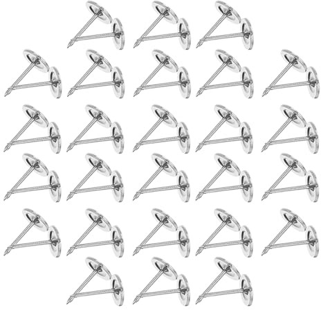 Uonlytech 200 Stück Flachkopf Polsternägel aus Metall Extra Lange Möbelnägel 17mm für Sofa und Stuhl Stabile Ziernägel für Polstermöbel und Heimtextilien Silberfarben