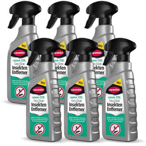Caramba Caravan Easy Clean Insekten Entferner, 6er-Pack, Reiniger zur Außenanwendung, für Lack, Chrom, Glas und Kunststoff, Pflege und Schutz, Gel, 6x500 ml