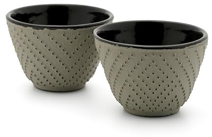 Bredemeijer - Tazas Yuka hierro fundido gris cálido - juego de taza de té de 2