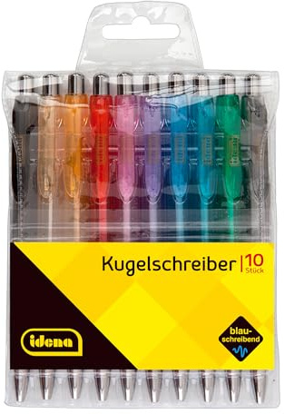 Idena 500275 - Kugelschreiber, 10 Stück, blauschreibend