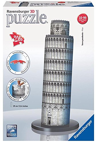 Ravensburger - Puzzle 3d Torre Di Pisa | Puzzle 3d Per Adulti E Bambini A Partire Dagli 8 Anni | Modellismo Da Costruire Adulti Di 219 Pezzi | Regalo Bambino 8 Anni E Più