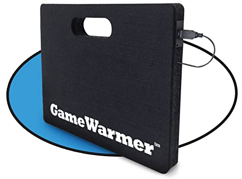 Giant BioGEAR GameWarmer Bleacher Seat, Rechargeable Battery-Operated Heated Stadium Seat Cushion, Spill-Resistant Stadium Chair or Heated Camping Chair, Lasts up to 5 Hours, Recharges Cell Phones