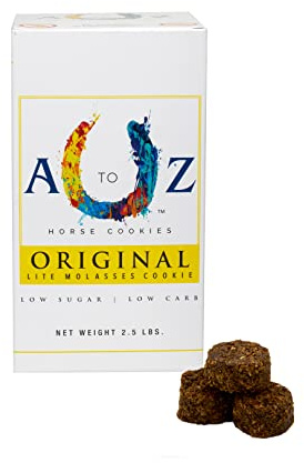 A TO Z HORSE COOKIES Horse Treats, Original Flavor, A Softer Cookie/Pill Popper Made w/Lite Molasses, Low Carb/Sugar, Wheat, Corn, Soy & Alfalfa Free. All Natural Ingredients, 2.5 lb