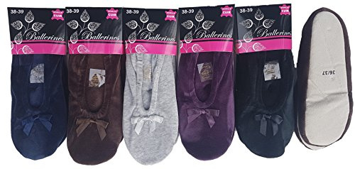 Socks Casa Socks Ballerines d'intérieur Femme -Assortiment modèles Photos Selon arrivages- (38/39, Pack de 2 Couleur Surprise)