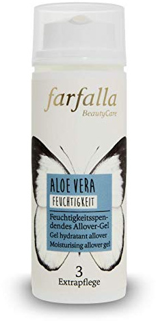 farfalla Aloe Vera Allover-Gel | intensive Feuchtigkeitspflege | 50 ml | Füllt die Feuchtigkeitsdepots der Haut | beschleunigt die Zellregeneration | ideal zum Mischen mit ätherischen Ölen