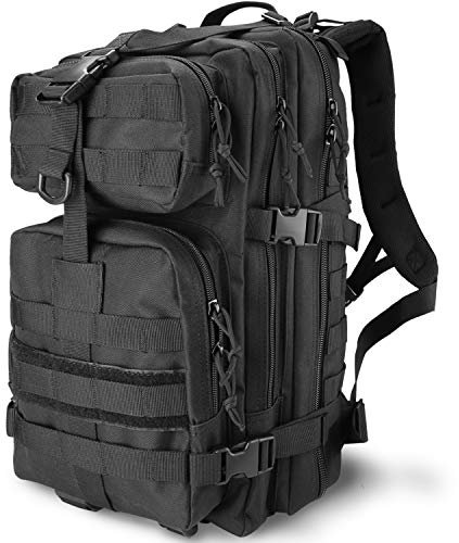 ProCase Militär Taktische Rucksack 35L US Cooper Molle Große Kapazität 2 Tage Armee Assault Pack Go Bag Wandernrucksack für Wandern Jagd, Trekking Camping Outdoor Sports Aktivitäten –Schwarz