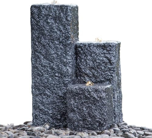 Heissner Gartenbrunnen Neptun LED schwarz