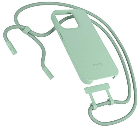 Woodcessories - Nachhaltige Handykette abnehmbar kompatibel mit iPhone 13 Pro Hülle mit Band Mint - biologisch abbaubar