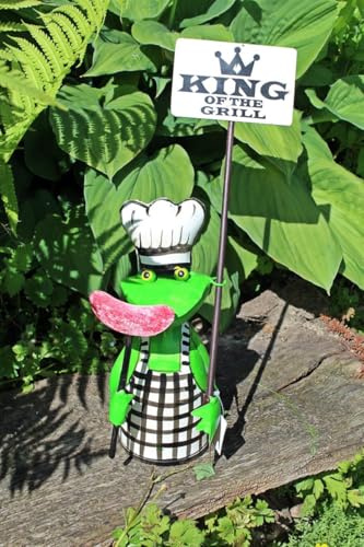 Gwenys Haus Zaunhocker Frosch King of The Grill