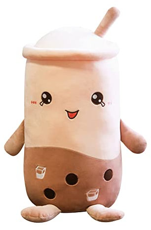 Bubble Tea Kuscheltier, 23cm Plushie Gefüllte Plüschpuppen Milchtee Softpuppe Kawaii Plüschkissen Teetasse Umarmungskissen Stofftier Plüsch Spielzeug für Kinder Erwachsene Geburtstagsgeschenk