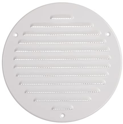 Vent Systems Cubierta de ventilación de metal bianco de Ø150 mm (apertura del conducto), cubierta de ventilación redonda duradera con pantalla de malla, rejilla de ventilación de registro HVAC