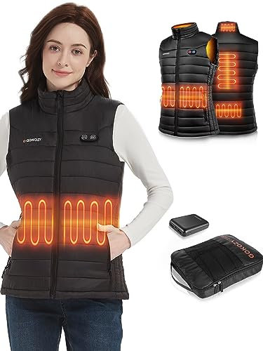 Gokozy Women's Heated Vest - Heating Jacket for Women with Battery Pack Lightweight women heated body warmer Electric Outerwear Vest for Ladies heated gilet(S)