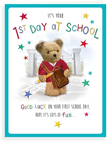 Sött nytt skolkort första dagen i skolan - 20 x 15 cm - Regal Publishing
