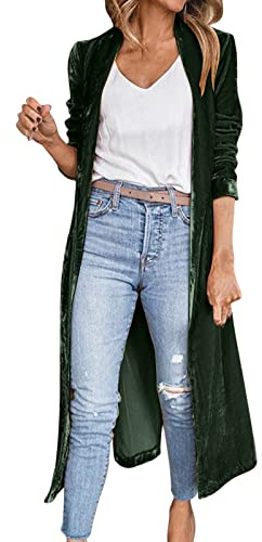 Cappotto casual da donna in velluto cappotto elastico allentato cappotto lungo cappotto casual lungo cardigan tasca cappotto solido cardigan spolverini per le donne