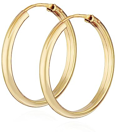 NKlaus Par Creolen 333 Gelb Gold 8 Karat 18 mm dam Goldohrringe Rund Ohrschmuck 14392