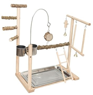 MagiDeal Parco Giochi per Pappagalli, Trespolo in Legno, Trespolo per Uccelli, Gioco per Parrocchetti, Cacatua, Conuri