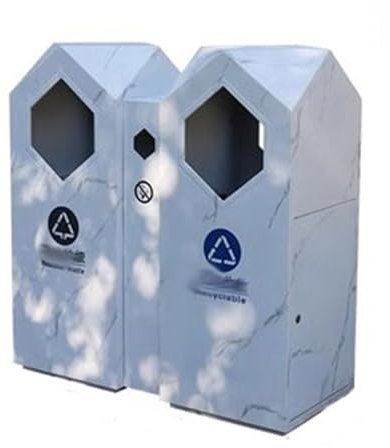 Cubo basura Contenedor de Basura for Exteriores Clasificación de Puntos Escénicos de Acero Inoxidable Contenedores de Basura for Exteriores Grandes Contenedores de Moda for la Comunidad del Parque Cub