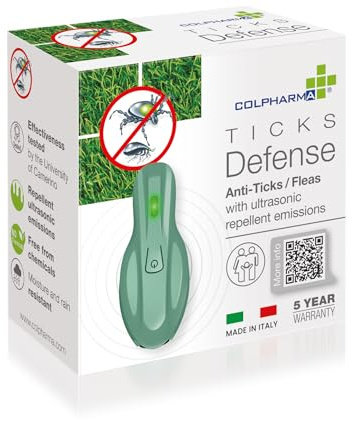 COLPHARMA Trekking repellente a ultrasuoni contro zecche e pulci – dispositivo portatile per persone, ideale per attività all’aperto