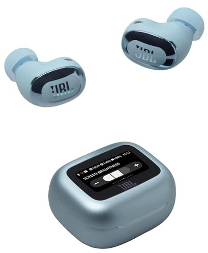 JBL Live Buds 3 Auriculares inalambricos de botón,True Wireless con cancelación de ruido adaptable, hasta 40 horas de reproducción, Bluetooth, audio de alta resolución, azul