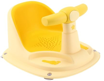 Badewannensitz für Babys aus Pp und Tpe mit Rutschfester Basis | Gelb, für Badewanne, Stabile Ausführung, Komfortables Badeerlebnis, Niedliches Design