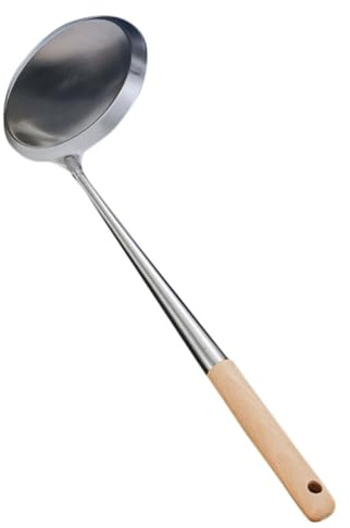 Amosfun Cucchiaio in Acciaio Resistenti Per Friggere Manico Lungo Utile Per Dolci e Snack Da Cucina Pratico e Sicuro Per Uso Domestico